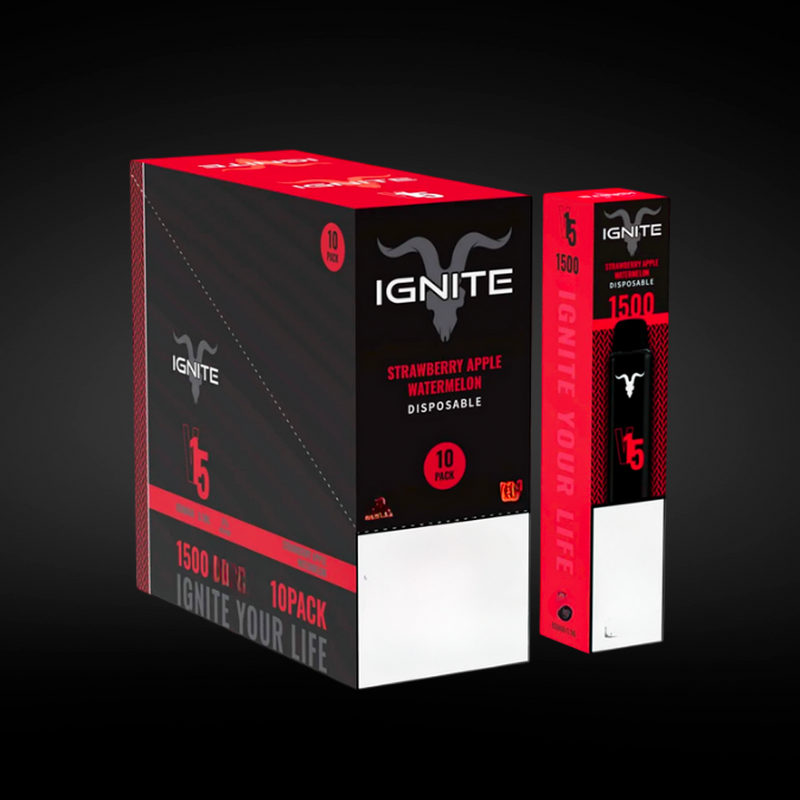 Caixa ( 10 UNI.) Ignite V15 com 1500 Puffs | Pod Descartável